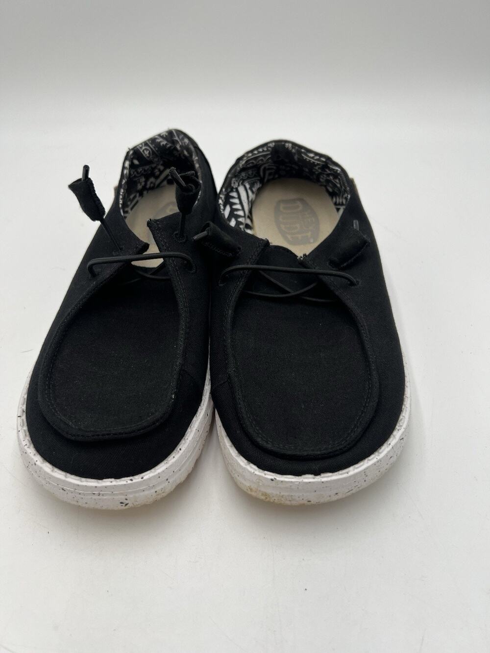 Hey Dude Wendy Basic Black Odyssey Women's US 7 Canvas Slip On Casual Shoes